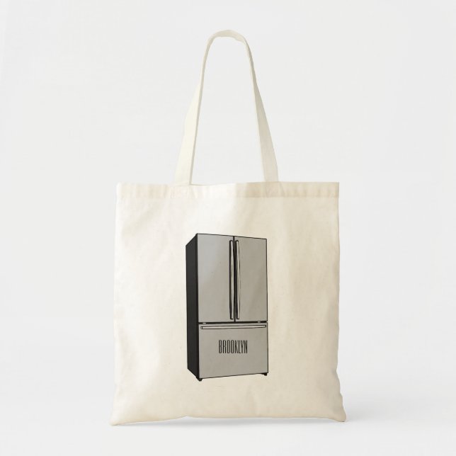 Tote Bag Illustration du réfrigérateur de porte française (Devant)