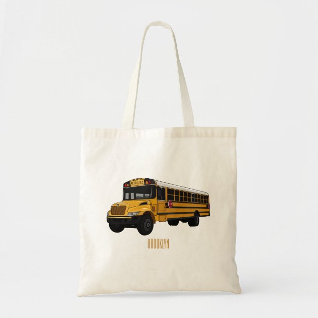Tote Bag Illustration d'un autobus scolaire (Devant)