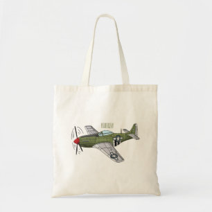 Tote Bag Illustration d'un avion militaire