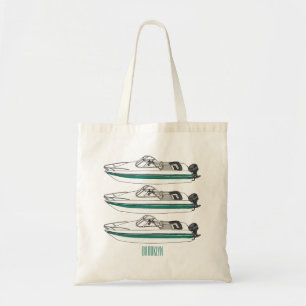 Tote Bag Illustration d'un bateau à moteur
