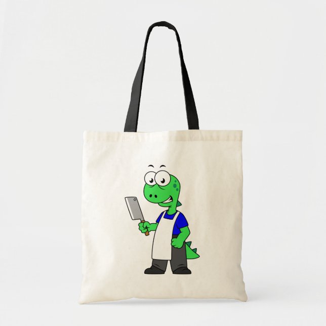 Tote Bag Illustration D'Un Boucher Rex Tyrannosaurus. (Devant)