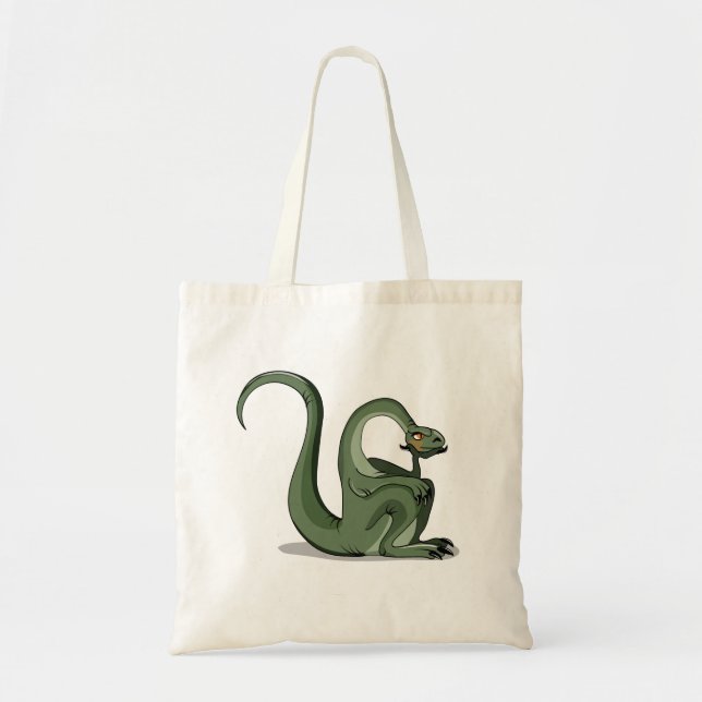Tote Bag Illustration D'Un Brontosaurus Caricaturé Qui Pens (Devant)