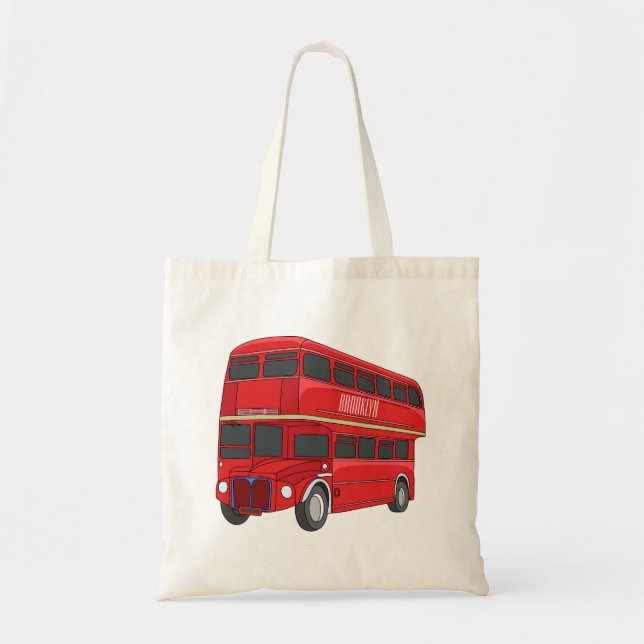 Tote Bag Illustration d'un bus à deux étages (Devant)