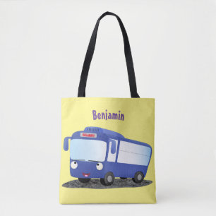 Tote Bag Illustration d'un bus moderne bleu mignon