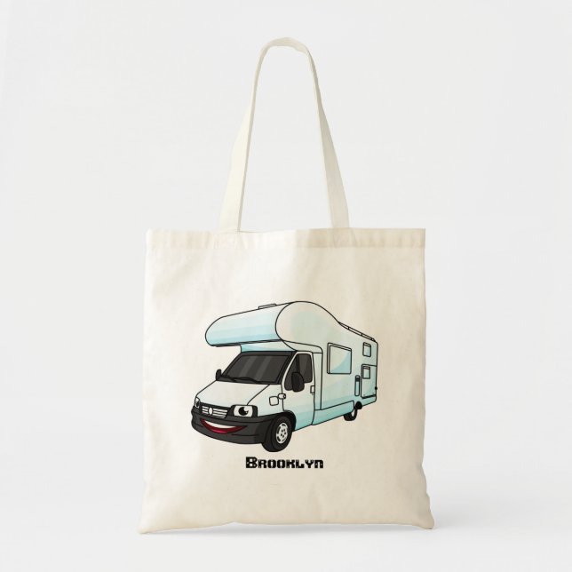 Tote Bag Illustration d'un campervan heureux (Devant)