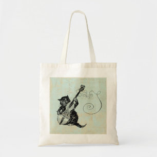 Tote Bag Illustration d'un chaton jouant au violon en musiq