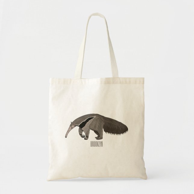 Tote Bag Illustration d'un dessin animé d'Anteater (Devant)