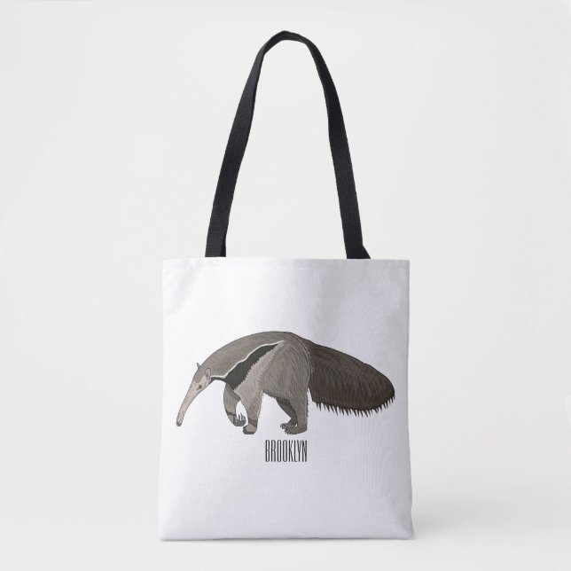 Tote Bag Illustration d'un dessin animé d'Anteater (Devant)