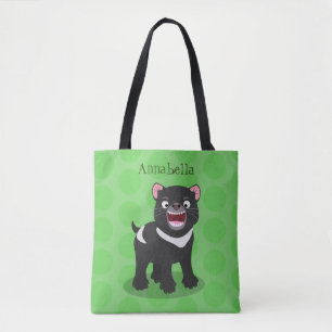 Tote Bag Illustration d'un diable de Tasmanie affamé