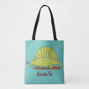 Tote Bag Illustration d'un dimétrodon vert mignon