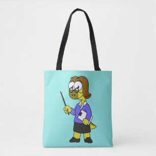 Tote Bag Illustration D'Un Enseignant Pachycéphalosaure.