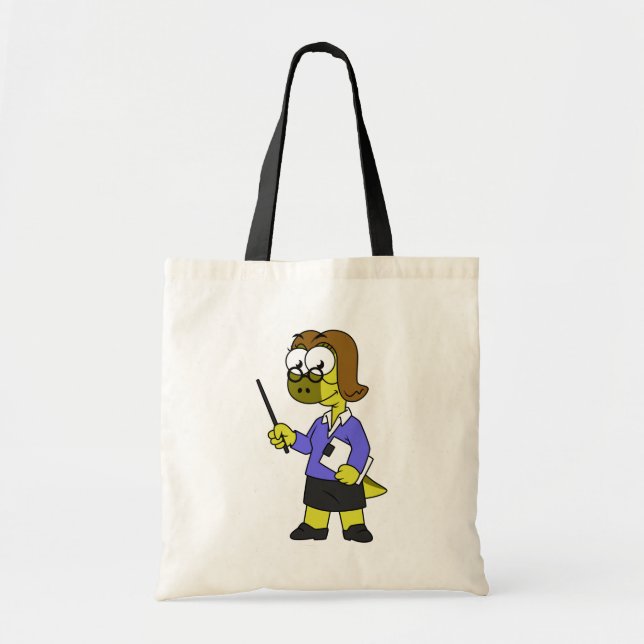 Tote Bag Illustration D'Un Enseignant Pachycéphalosaure. (Devant)