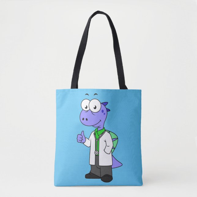 Tote Bag Illustration D'Un Médecin Spinosaure. (Devant)