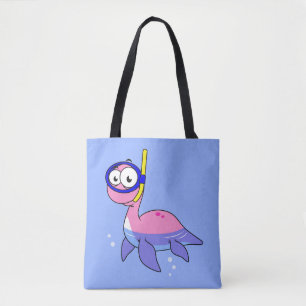 Tote Bag Illustration D'Un Monstre De Loch Ness De Snorkeli
