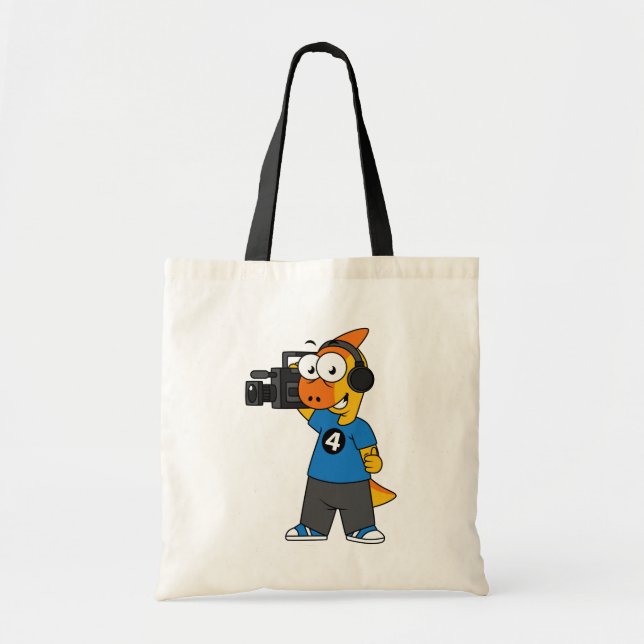 Tote Bag Illustration D'Un Opérateur De Caméra Parasaurolop (Devant)