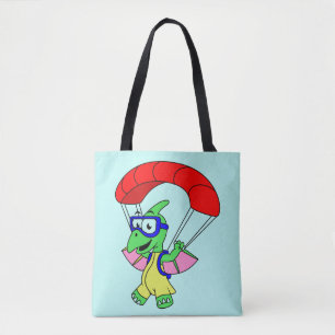 Tote Bag Illustration D'Un Parachutage De Ptérodactyle.