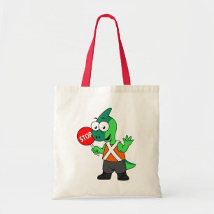 Tote Bag Illustration D'Un Parasaurolophus Traffic Enforcer