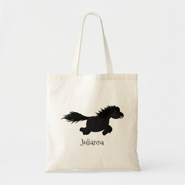 Tote Bag Illustration d'un poney de Shetland mignon (Devant)