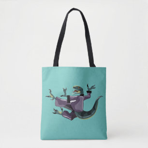 Tote Bag Illustration D'Un Rapteur Qui Fait Du Karaté.