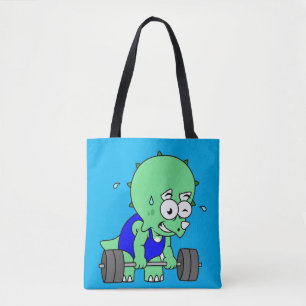Tote Bag Illustration D'Un Tricératops Poids De Levage.