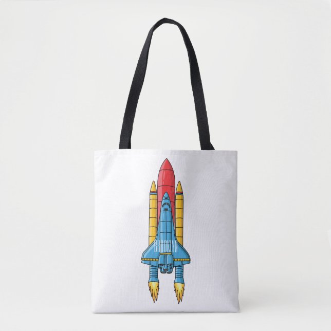 Tote Bag Illustration d'un vaisseau de fusées (Devant)