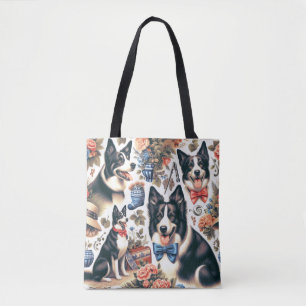 Tote Bag Illustration d'une bordure Vintage mignonne