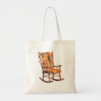 Tote Bag Illustration d'une chaise à roche d'aquarelle conf