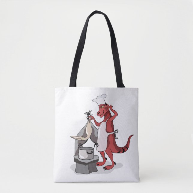 Tote Bag Illustration D'Une Cuisine De Chef Tyrannosaurus R (Devant)