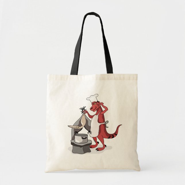 Tote Bag Illustration D'Une Cuisine De Chef Tyrannosaurus R (Devant)