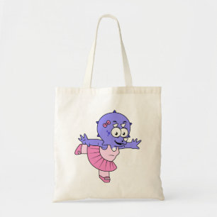 Tote Bag Illustration D'Une Danse De Ballet Triceratops.