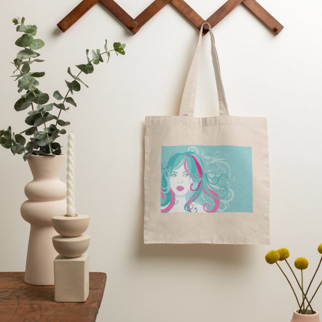 Tote Bag Illustration d'une femme artiste (Créateur téléchargé)