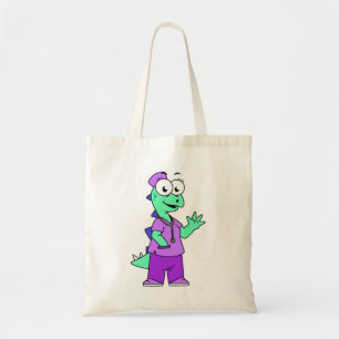 Tote Bag Illustration D'Une Infirmière Stegosaurus.