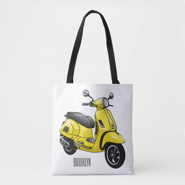 Tote Bag Illustration d'une moto cyclable (Devant)
