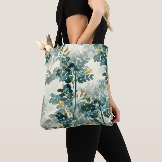 Tote Bag Illustration florale Vintage et élégante (De près)