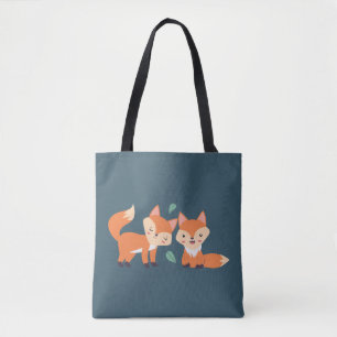 Tote Bag Illustration graphique des renards orange mignons