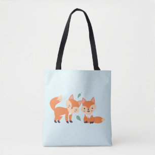 Tote Bag Illustration graphique des renards orange mignons