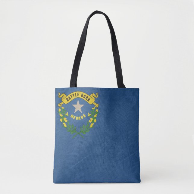 Tote Bag Illustration grunge de drapeau d'état du Nevada (Devant)