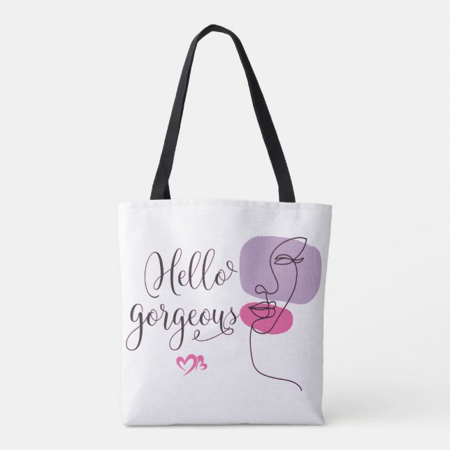 Tote Bag Illustration Hello Gorgeous Face (Dos)