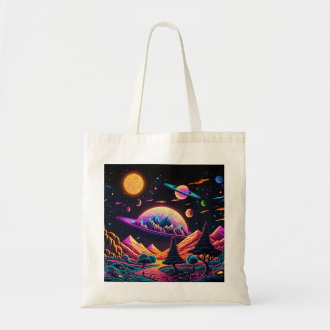 Tote Bag Illustration horizontale du paysage futur (Devant)