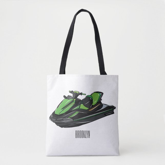 Tote Bag Illustration Jet ski (Devant)