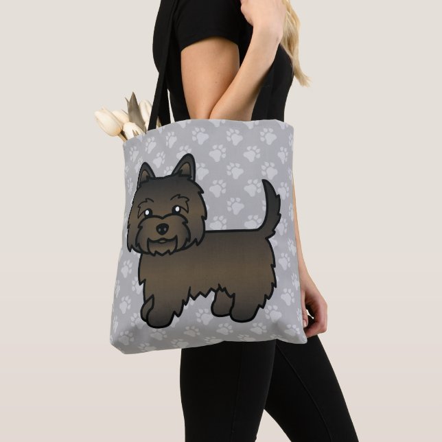 Tote Bag Illustration mignonne de chien Cairn Terrier Bring (De près)