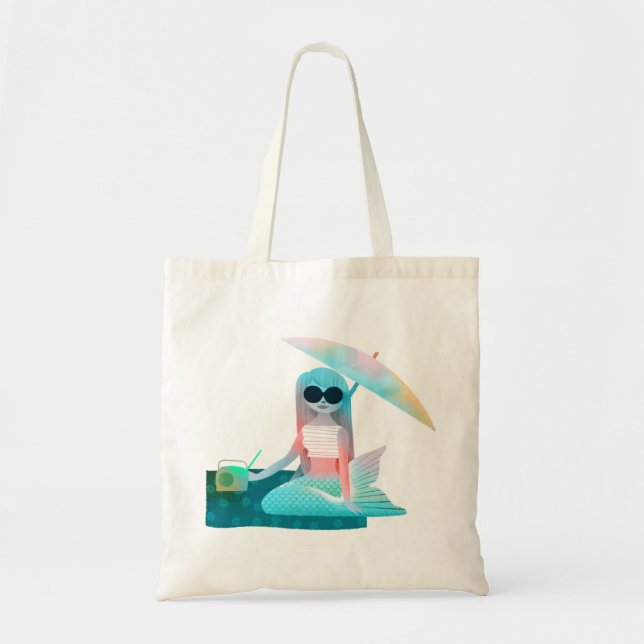 Tote Bag Illustration mignonne du jour des sirènes sur la (Devant)
