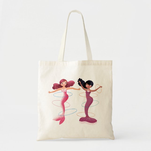 Tote Bag Illustration mignonne du jour des sirènes sur la (Devant)