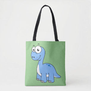 Tote Bag Illustration Mignonne D'Un Brontosaurus.