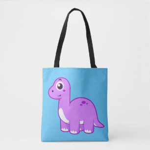 Tote Bag Illustration Mignonne D'Un Brontosaurus Dinosaure.