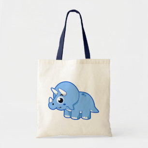 Tote Bag Illustration Mignonne D'Un Dinosaure Tricératops.
