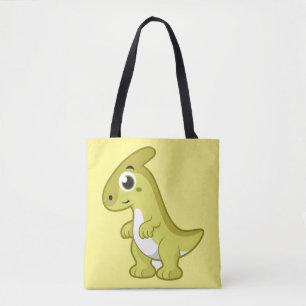 Tote Bag Illustration Mignonne D'Un Parasaurolophus Dinosau