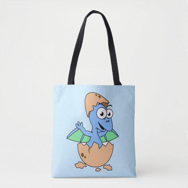 Tote Bag Illustration Mignonne D'Une Éclosion De Ptérodacty (Devant)