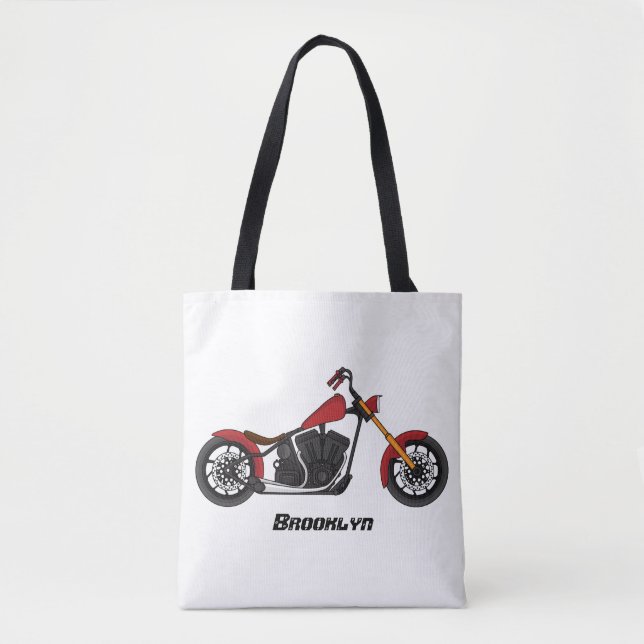 Tote Bag Illustration motocyclette de style hélicoïdal (Devant)