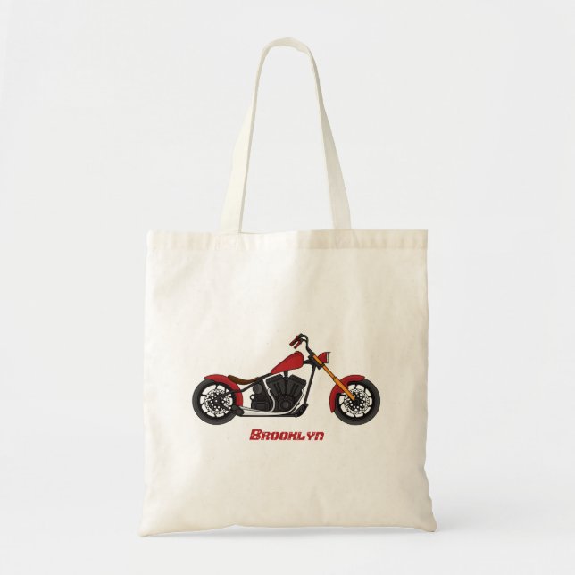 Tote Bag Illustration motocyclette de style hélicoïdal (Devant)